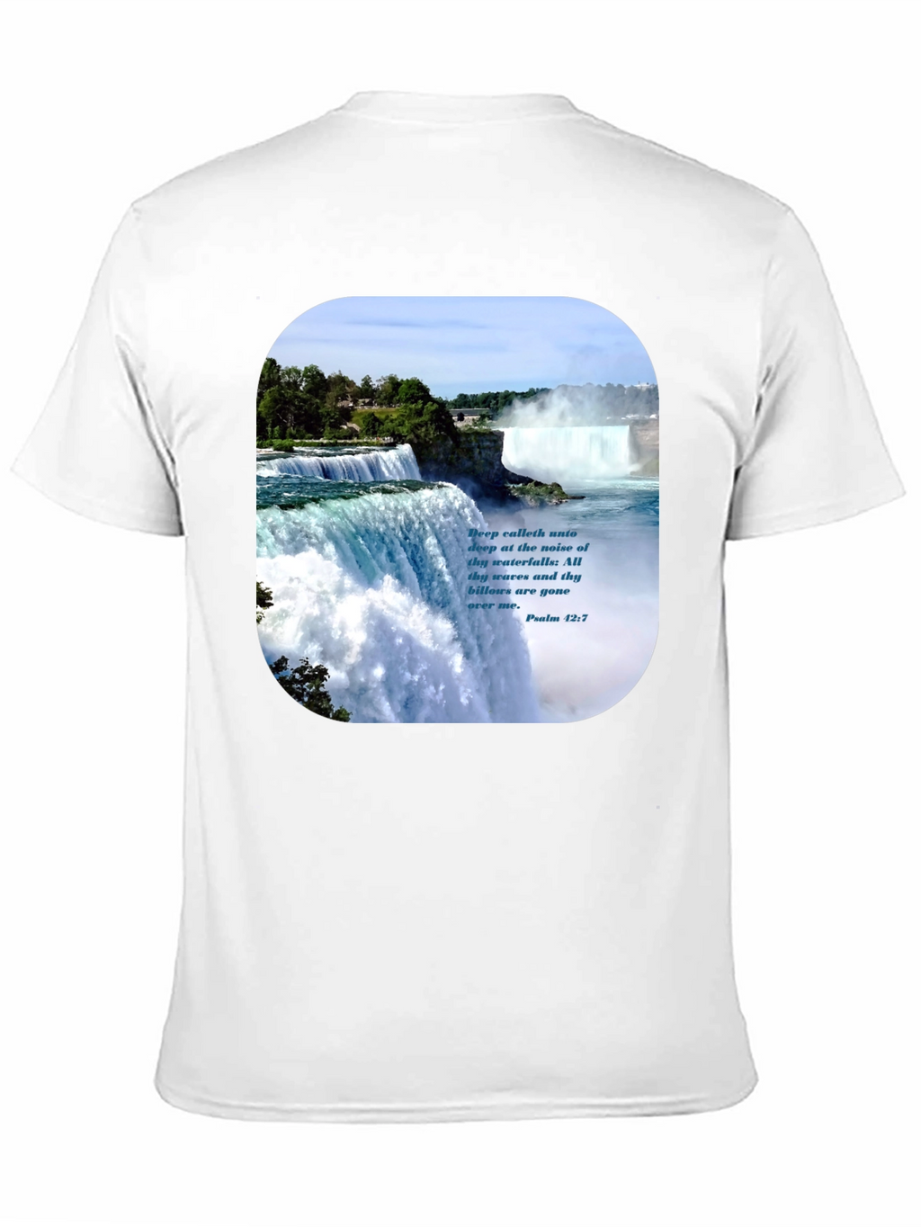 Waterfall Graphic T-Shirt with Psalm Quote