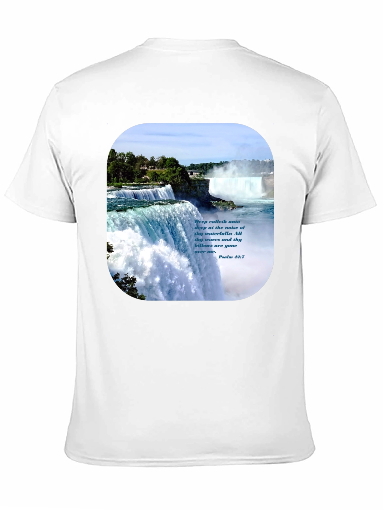 Waterfall Graphic T-Shirt with Psalm Quote