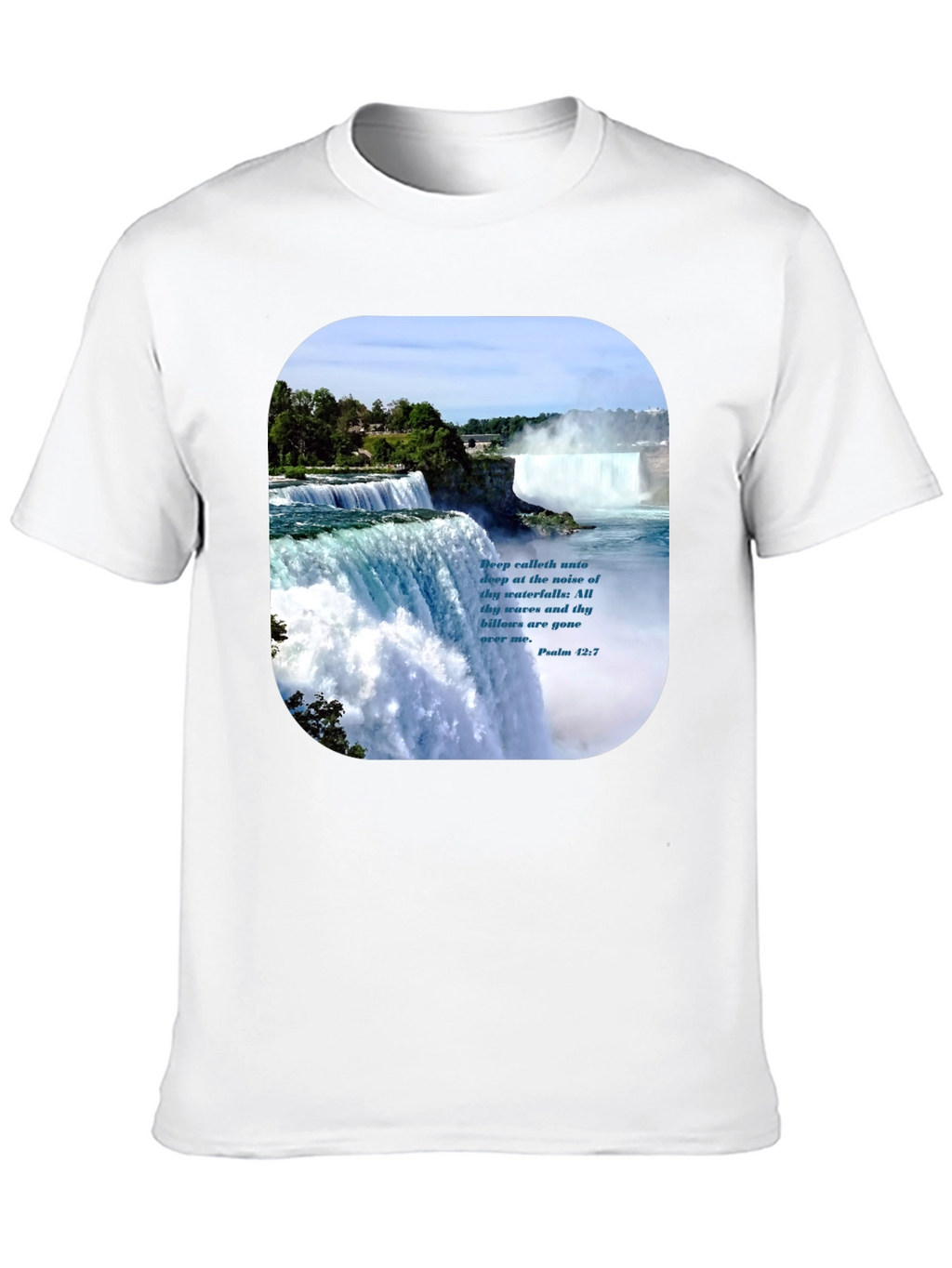 Waterfall Graphic T-Shirt with Psalm Quote