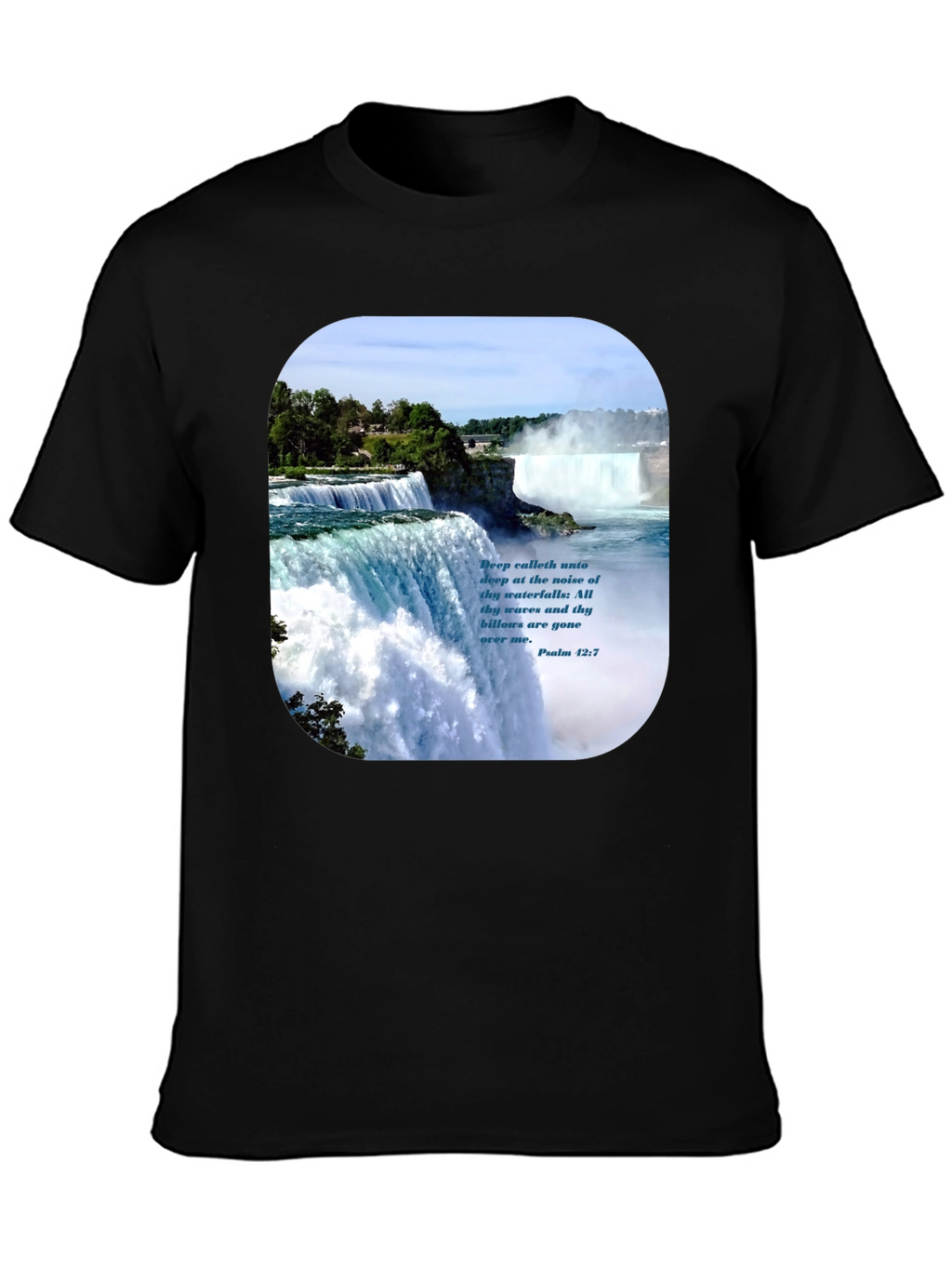 Waterfall Graphic T-Shirt with Psalm Quote