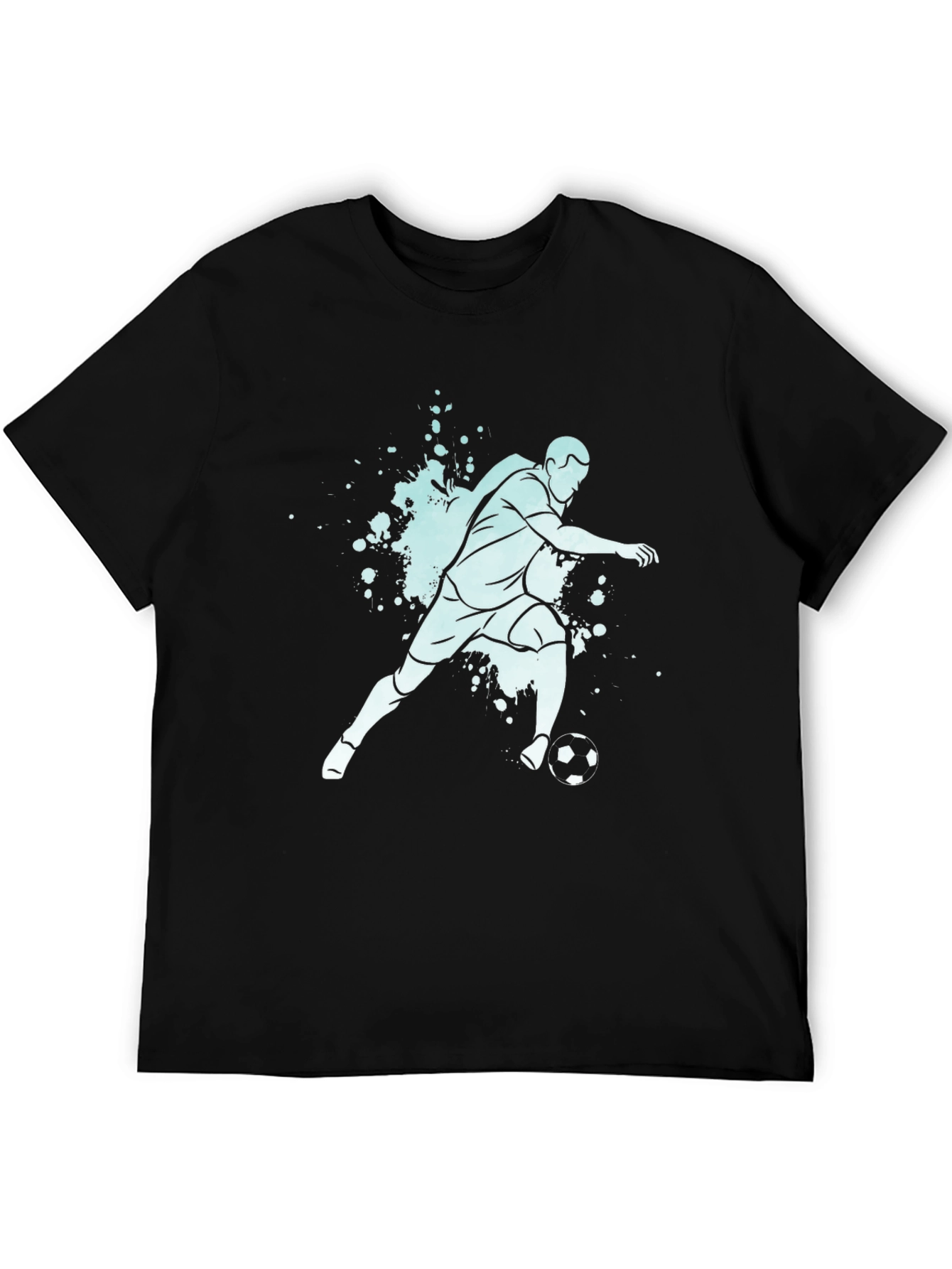 Soccer Player Graphic Tee - Black Casual T-Shirt
