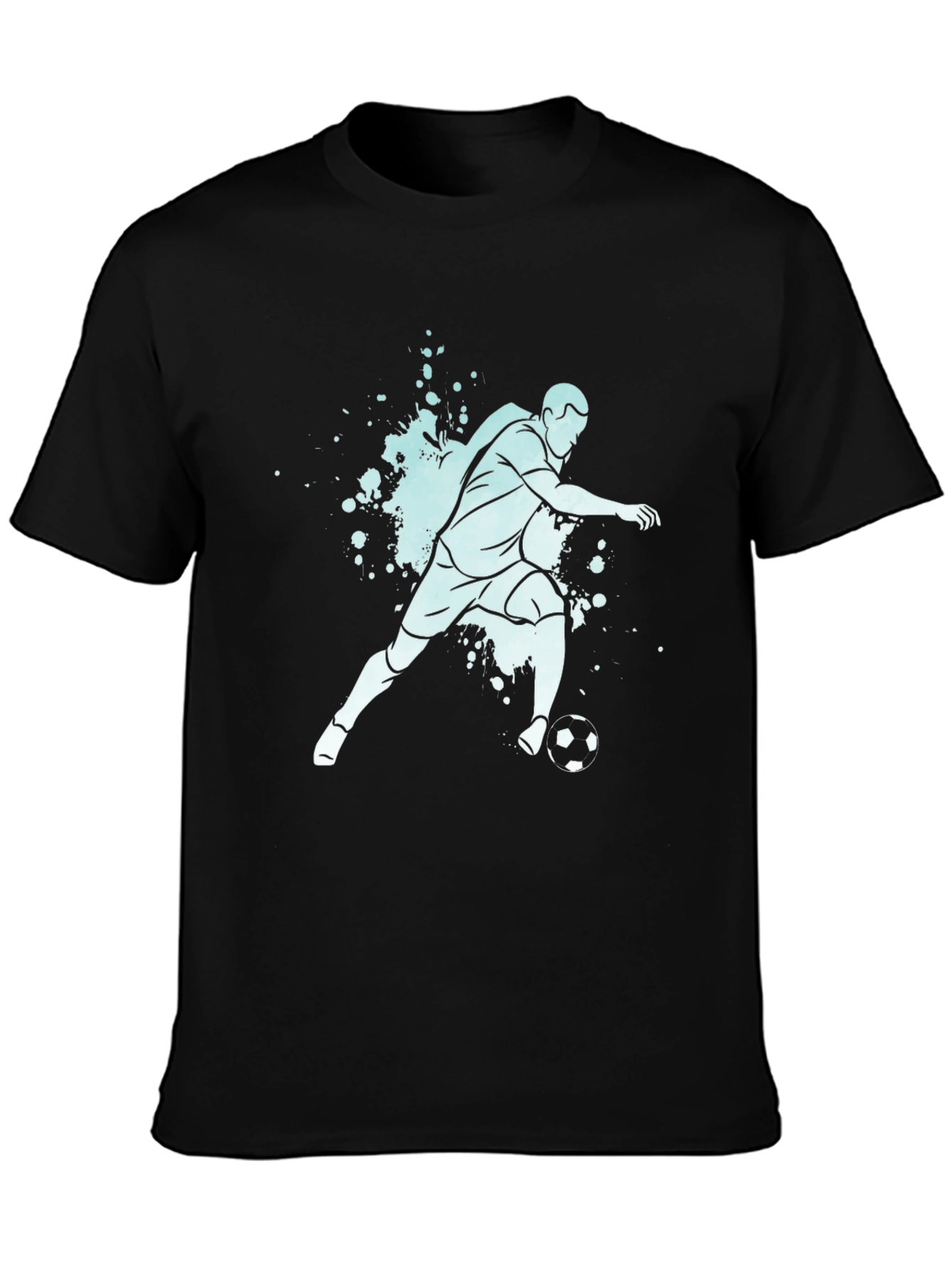 Soccer Player Graphic Tee - Black Casual T-Shirt