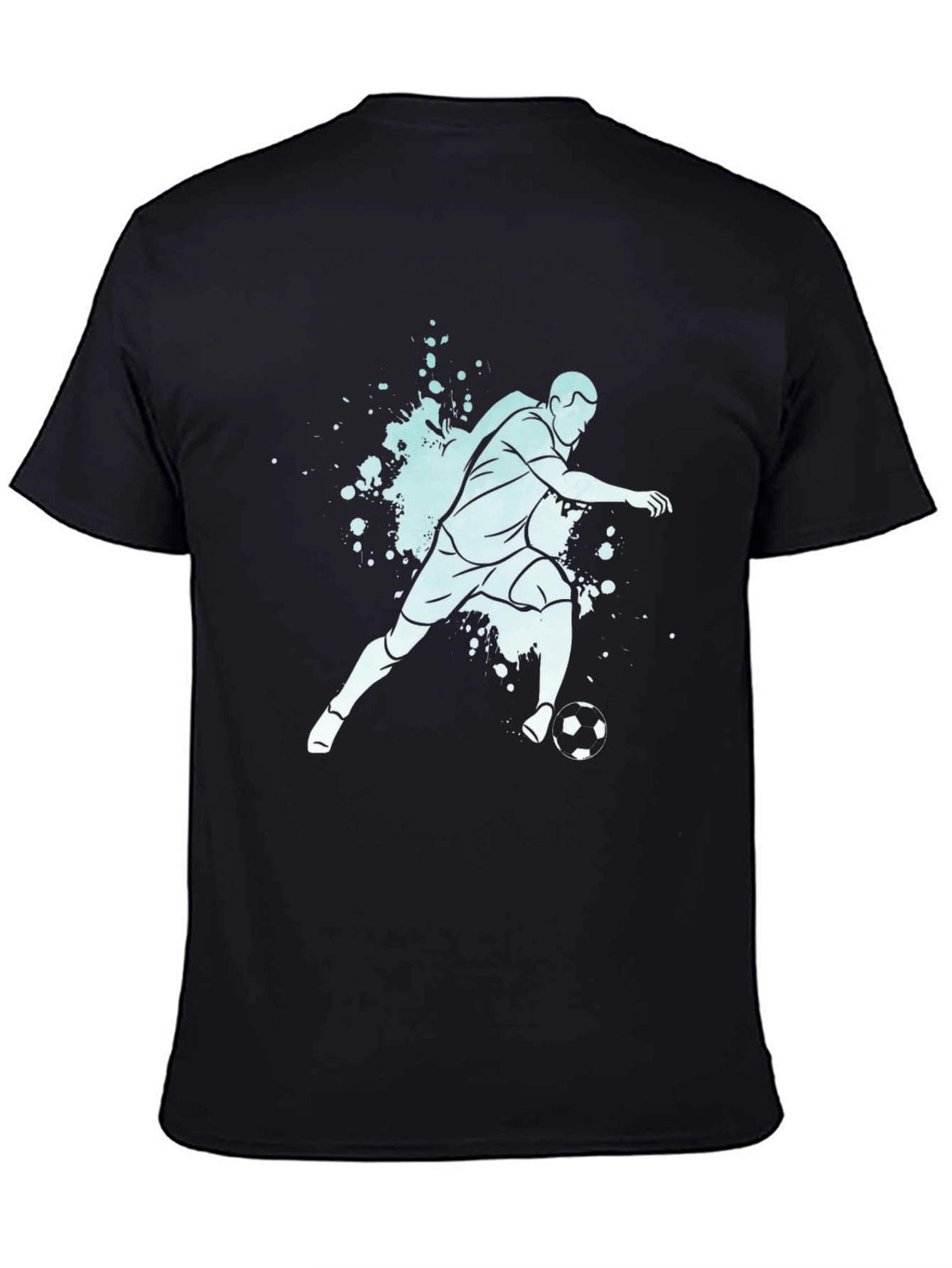 Soccer Player Graphic Tee - Black Casual T-Shirt