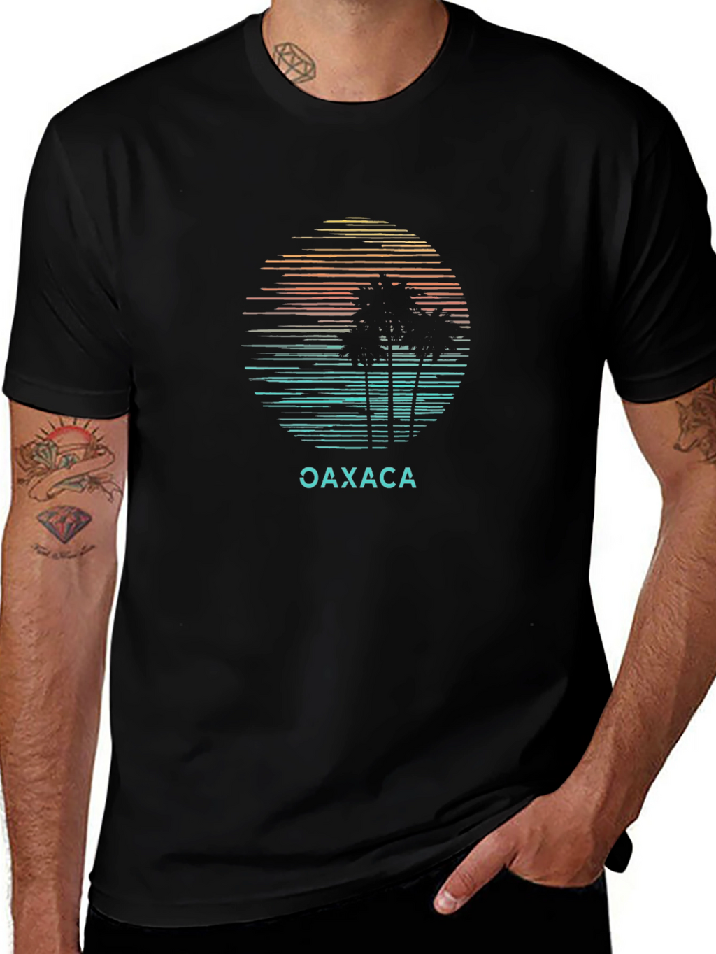 Oaxaca Palm Tree Sunset Graphic T-Shirt