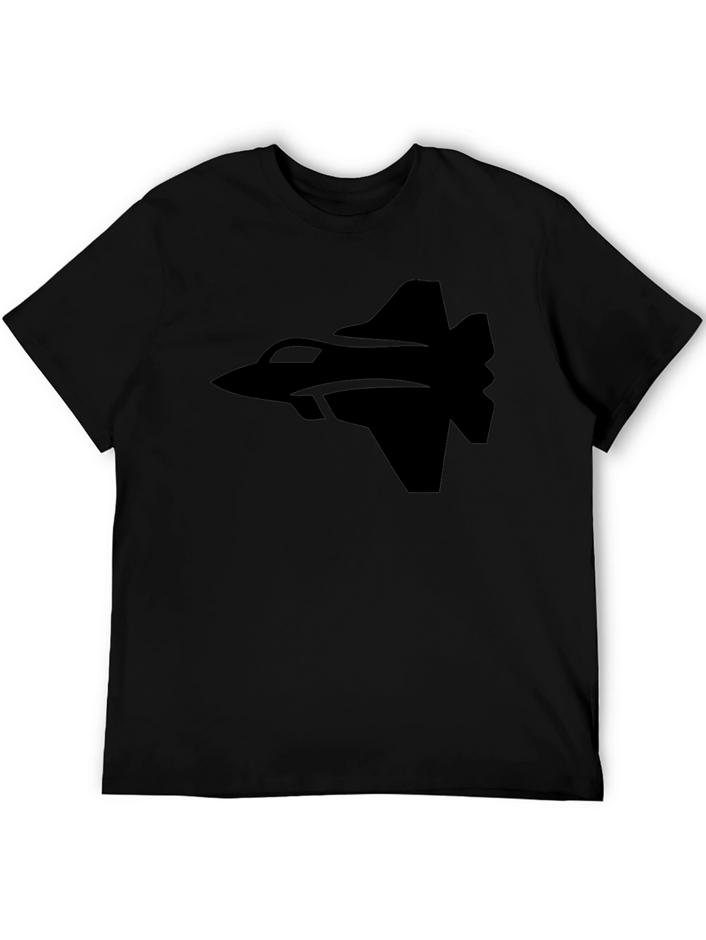 Fighter Jet Graphic Tee - Black Cotton T-Shirt