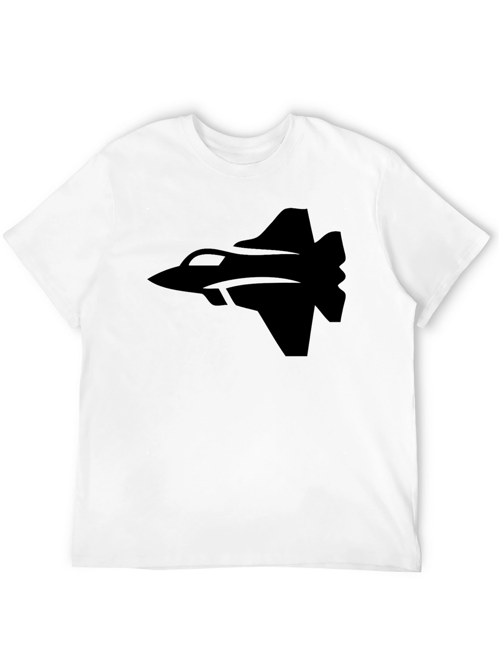 Fighter Jet Graphic Tee - Black Cotton T-Shirt