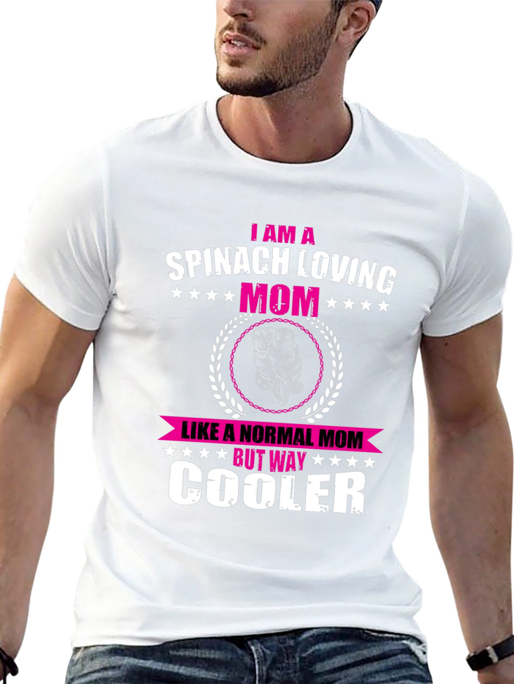 Spinach Loving Mom Novelty Graphic T-Shirt
