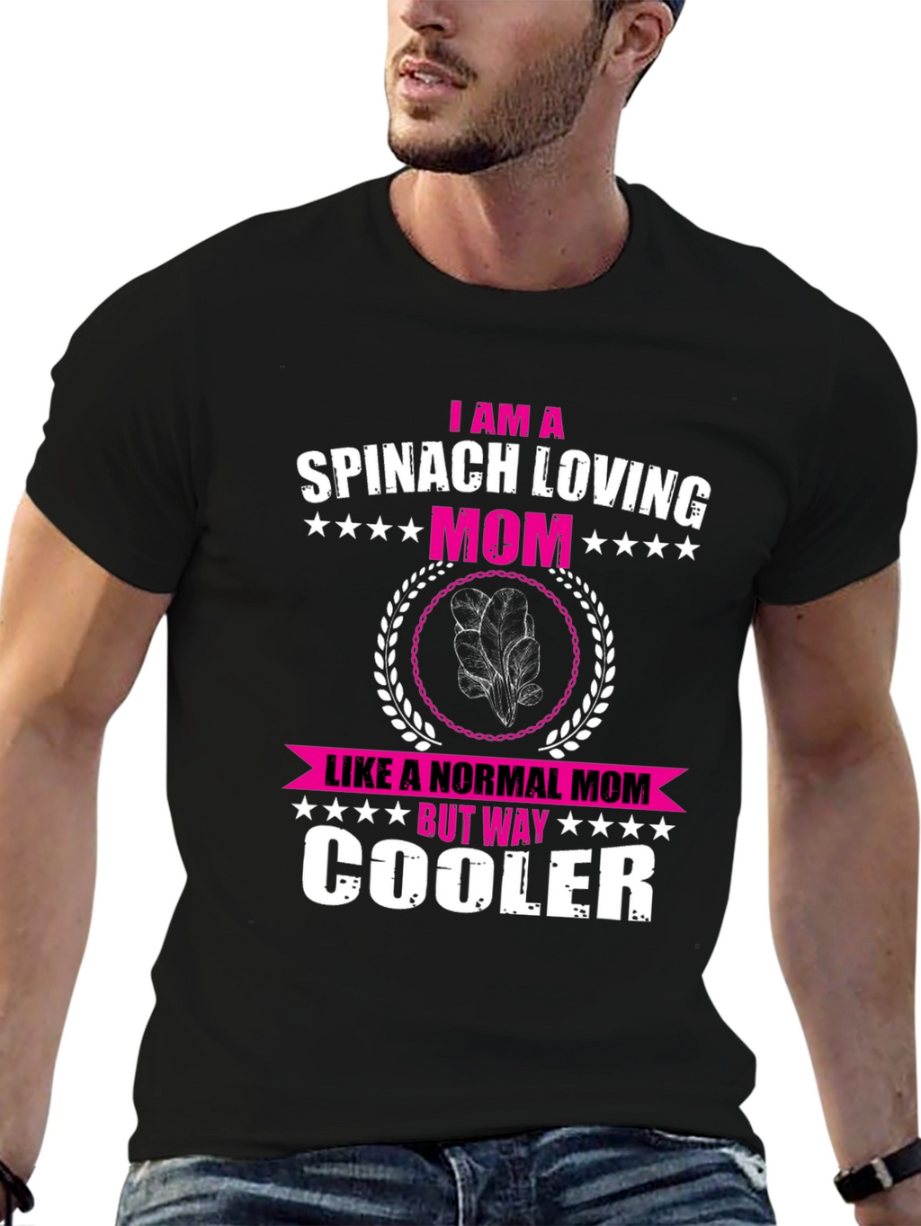 Spinach Loving Mom Novelty Graphic T-Shirt