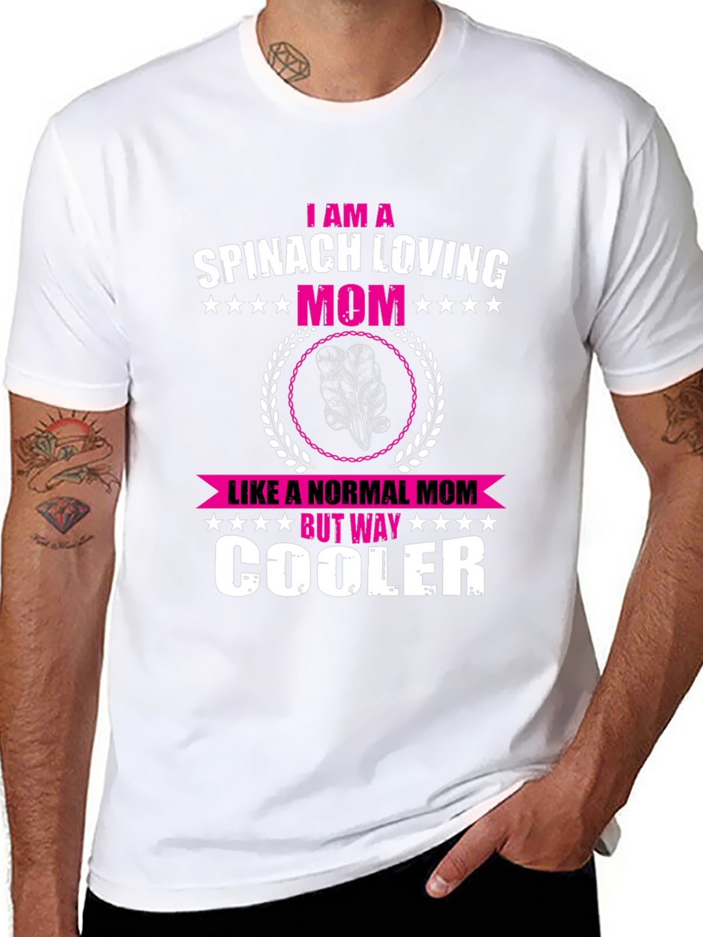 Spinach Loving Mom Novelty Graphic T-Shirt