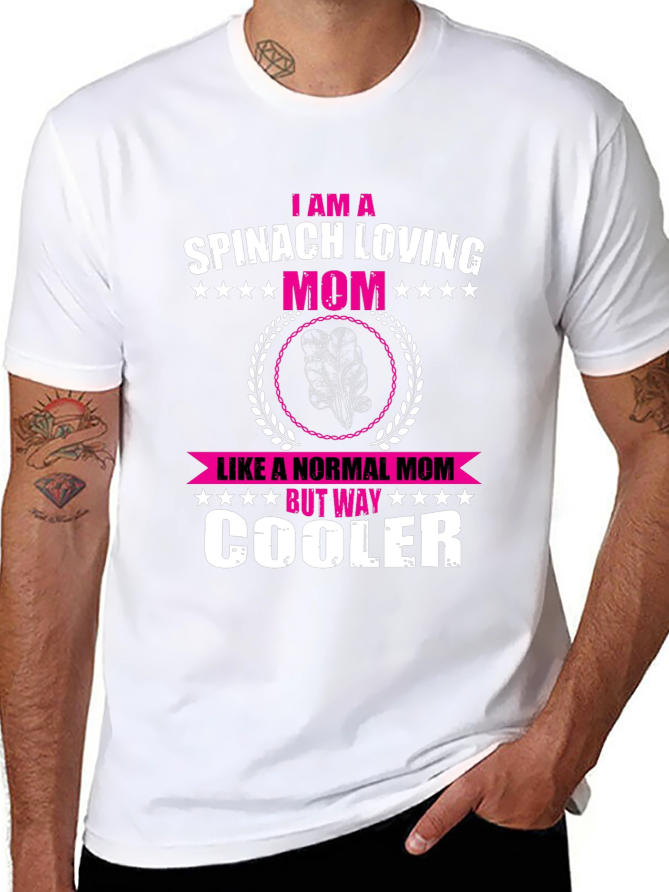 Spinach Loving Mom Novelty Graphic T-Shirt