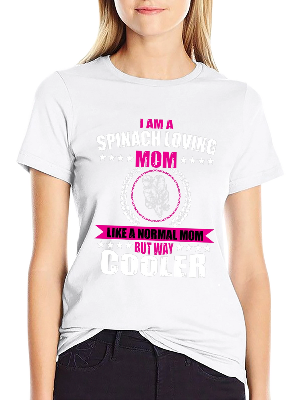 Spinach Loving Mom Novelty Graphic T-Shirt