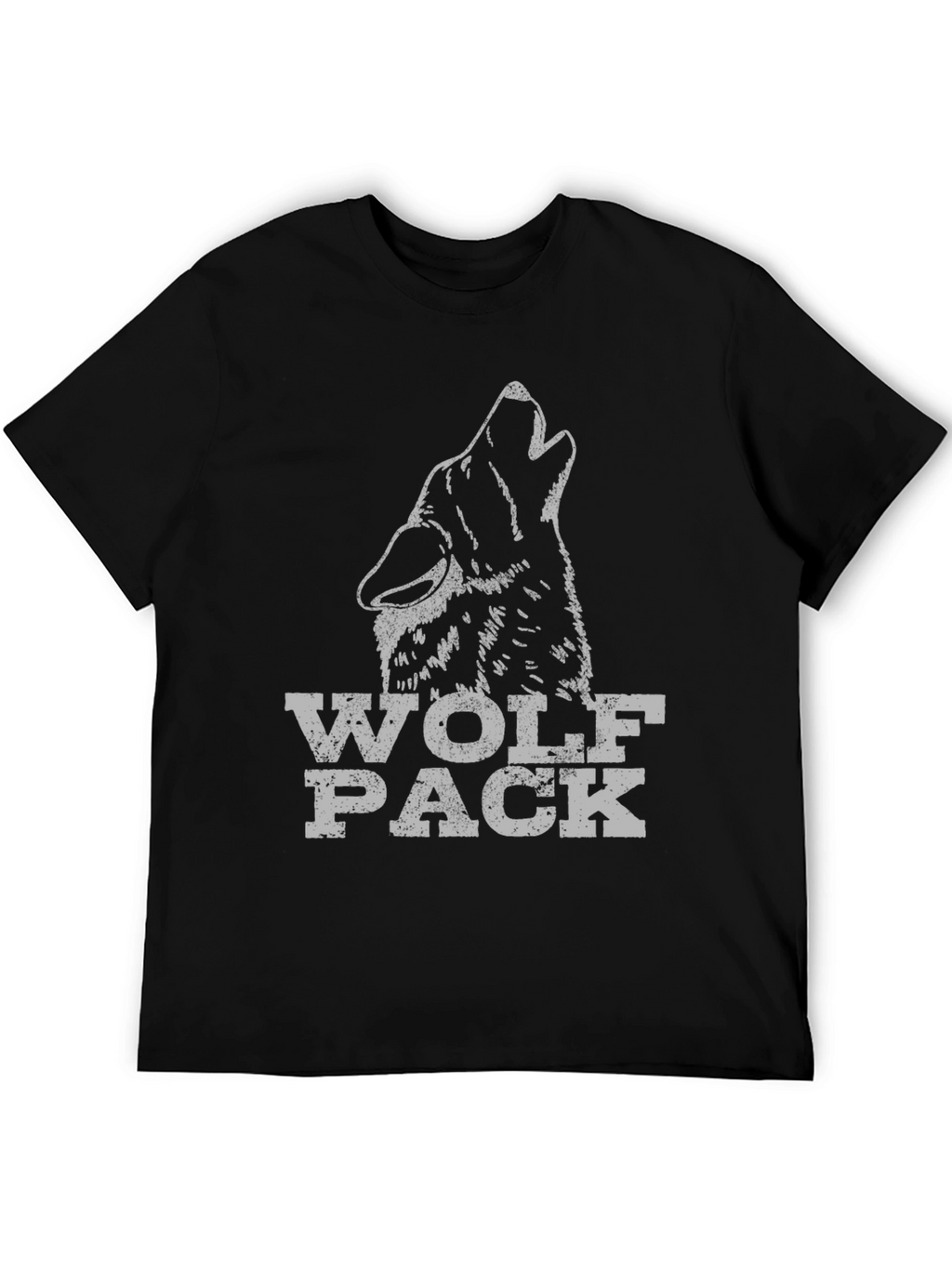 Wolf Pack Graphic Tee - Black Cotton T-Shirt