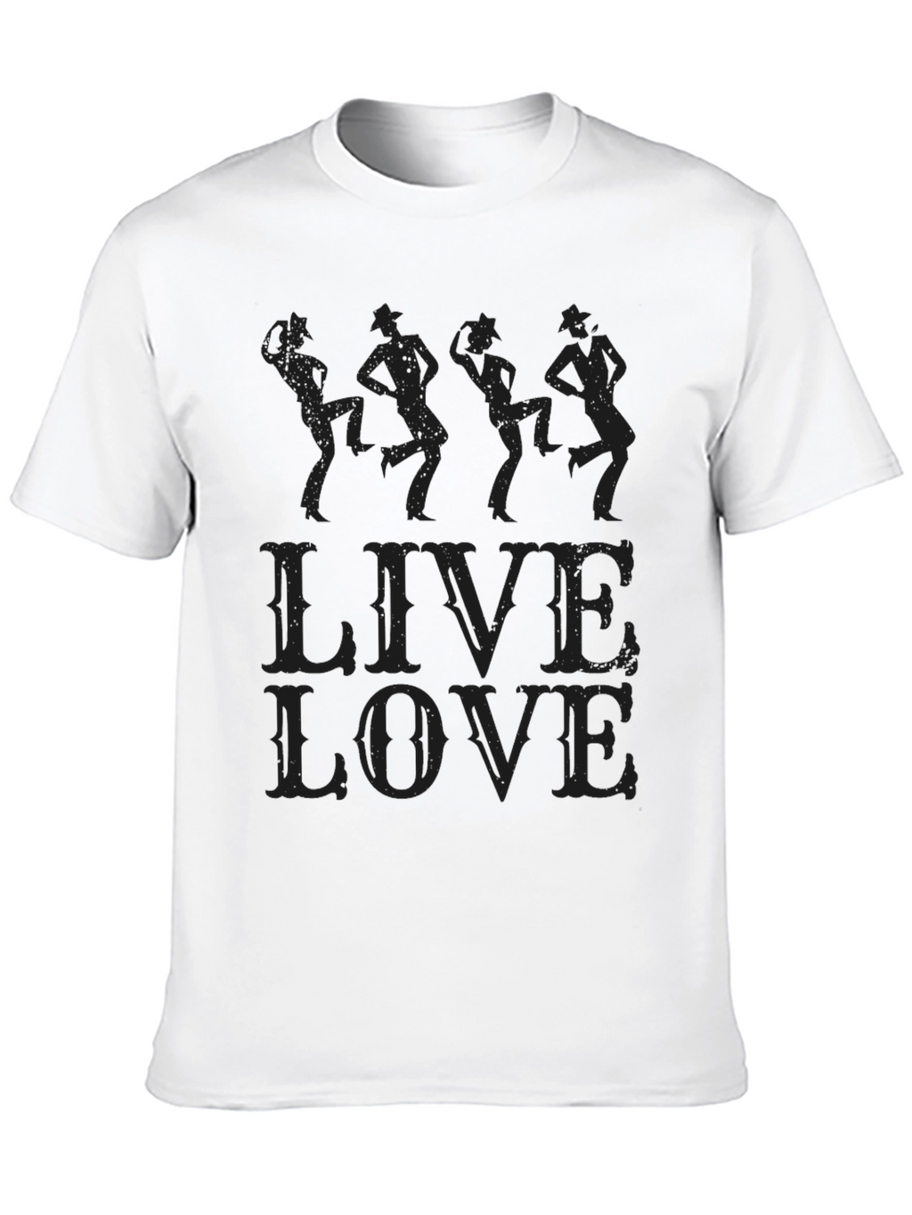 Mens Black Live Love Graphic T-Shirt