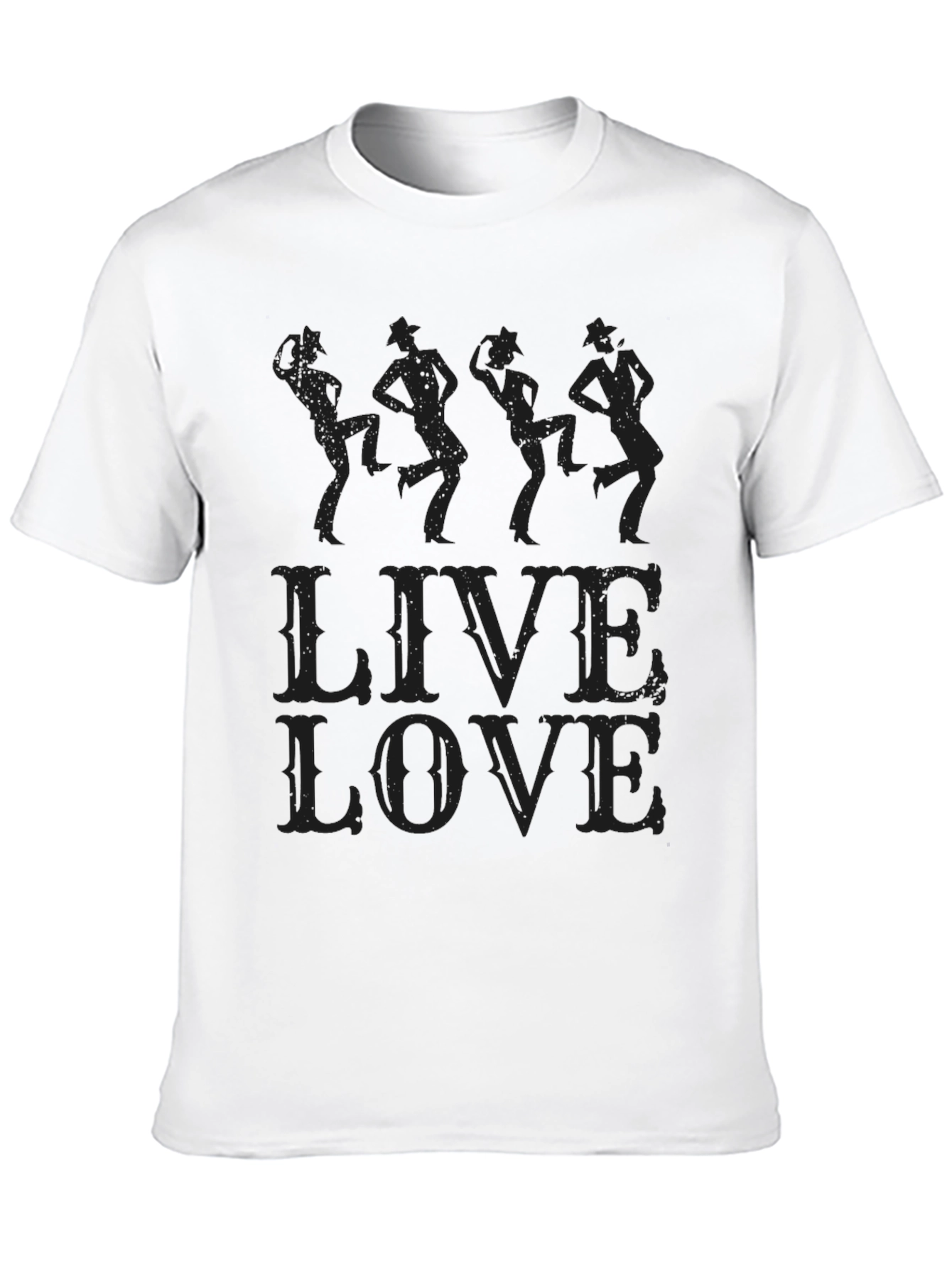 Mens Black Live Love Graphic T-Shirt