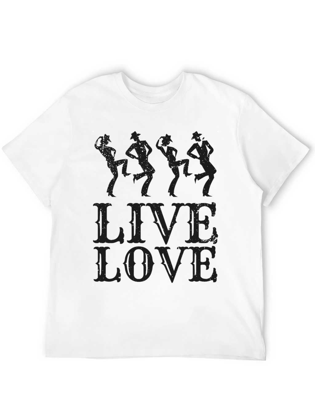 Mens Black Live Love Graphic T-Shirt