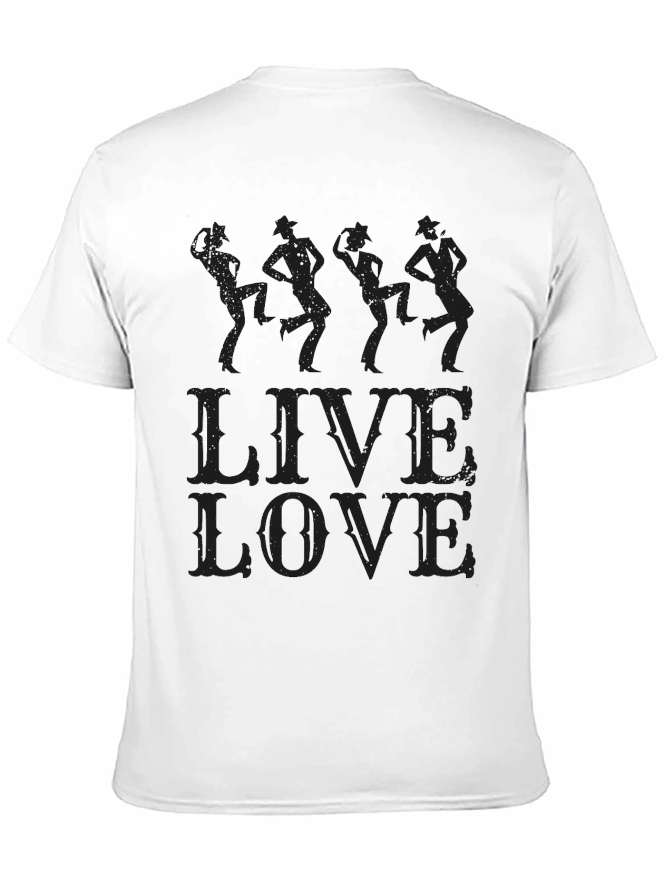 Mens Black Live Love Graphic T-Shirt
