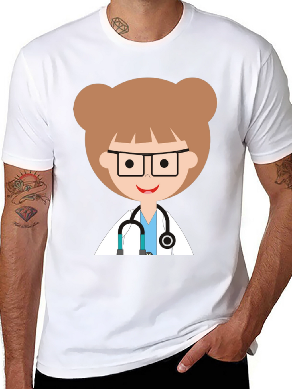 Cute Cartoon Doctor Graphic Tee