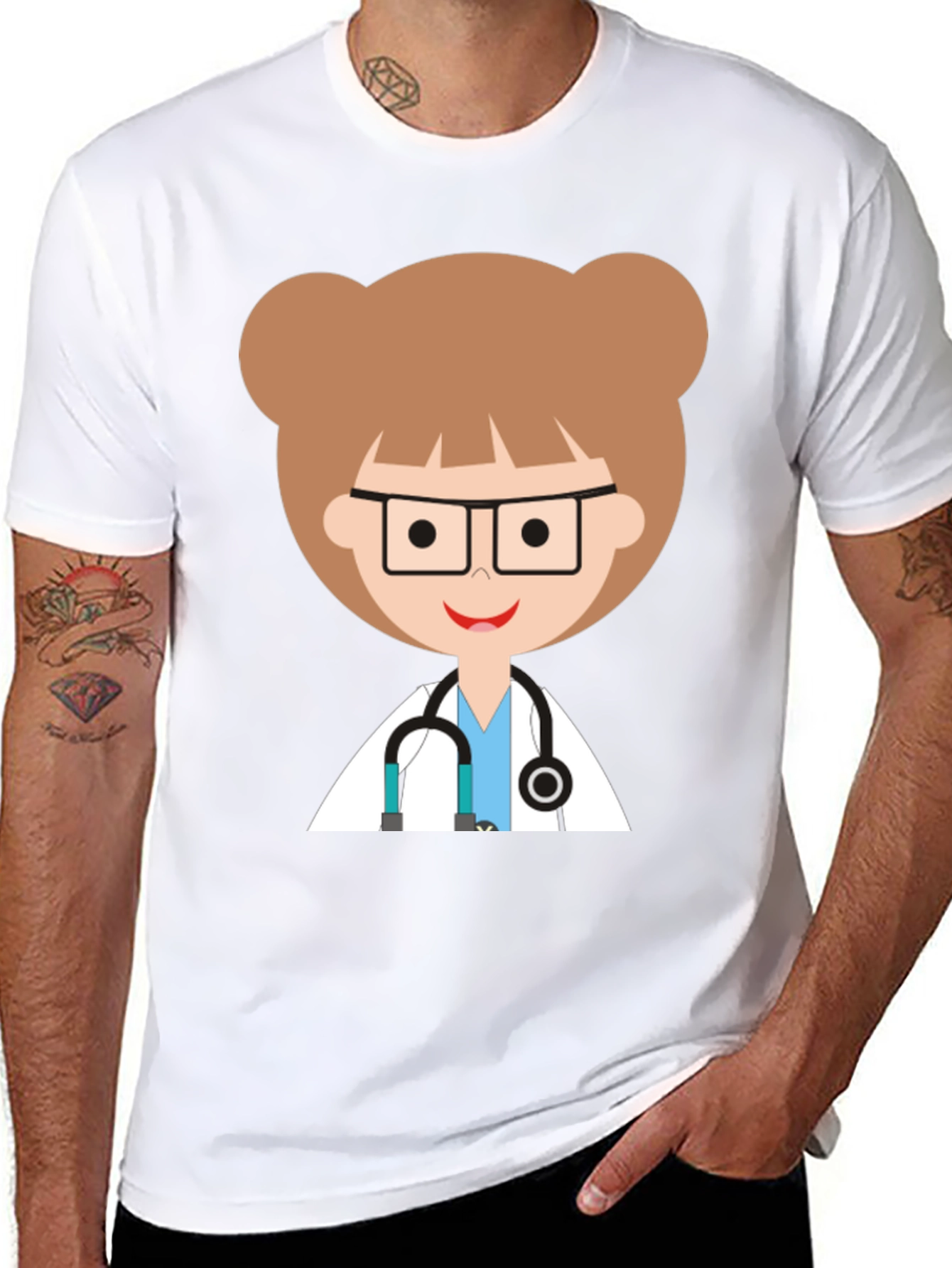 Cute Cartoon Doctor Graphic Tee