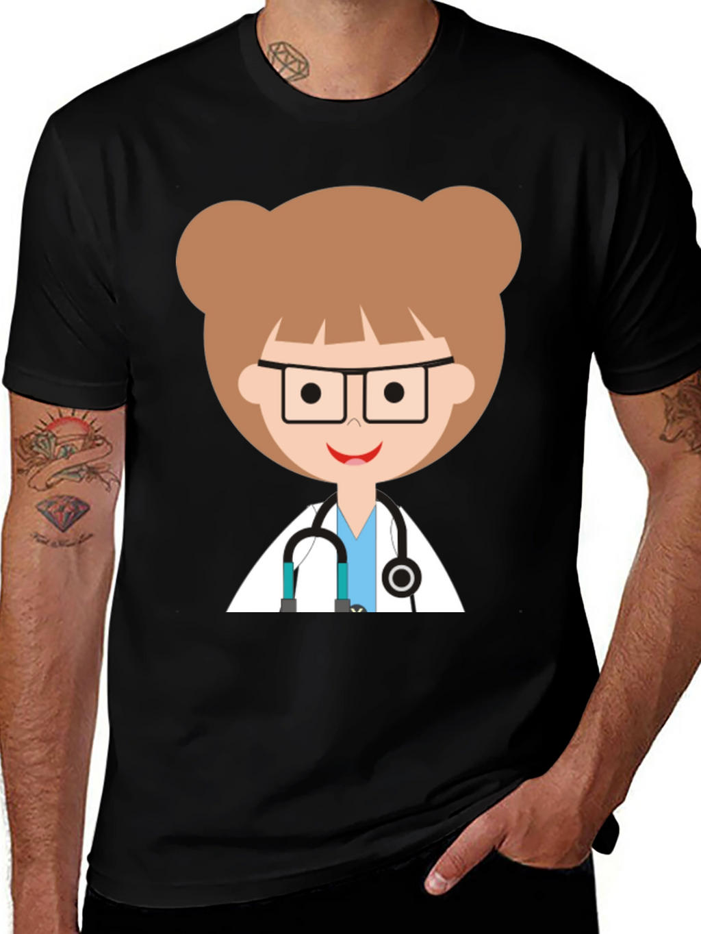 Cute Cartoon Doctor Graphic Tee