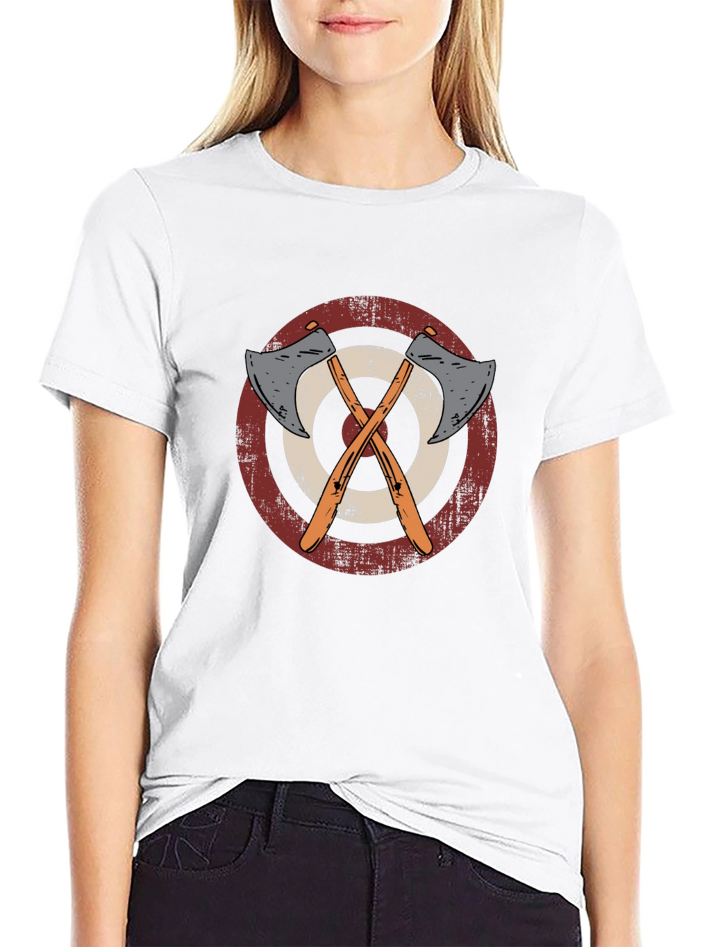 Axe Throwing Target Graphic Tee - Black