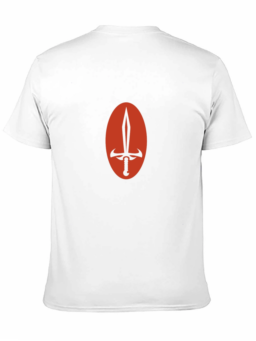 Black T-Shirt with Sword Oval Design