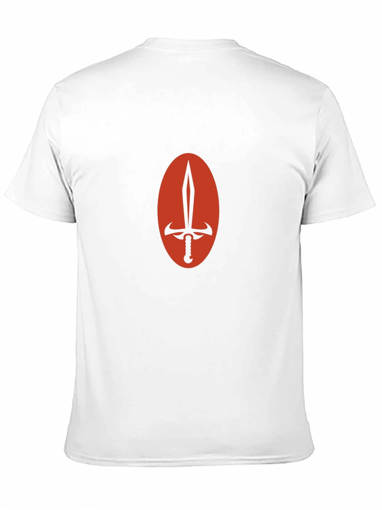 Black T-Shirt with Sword Oval Design