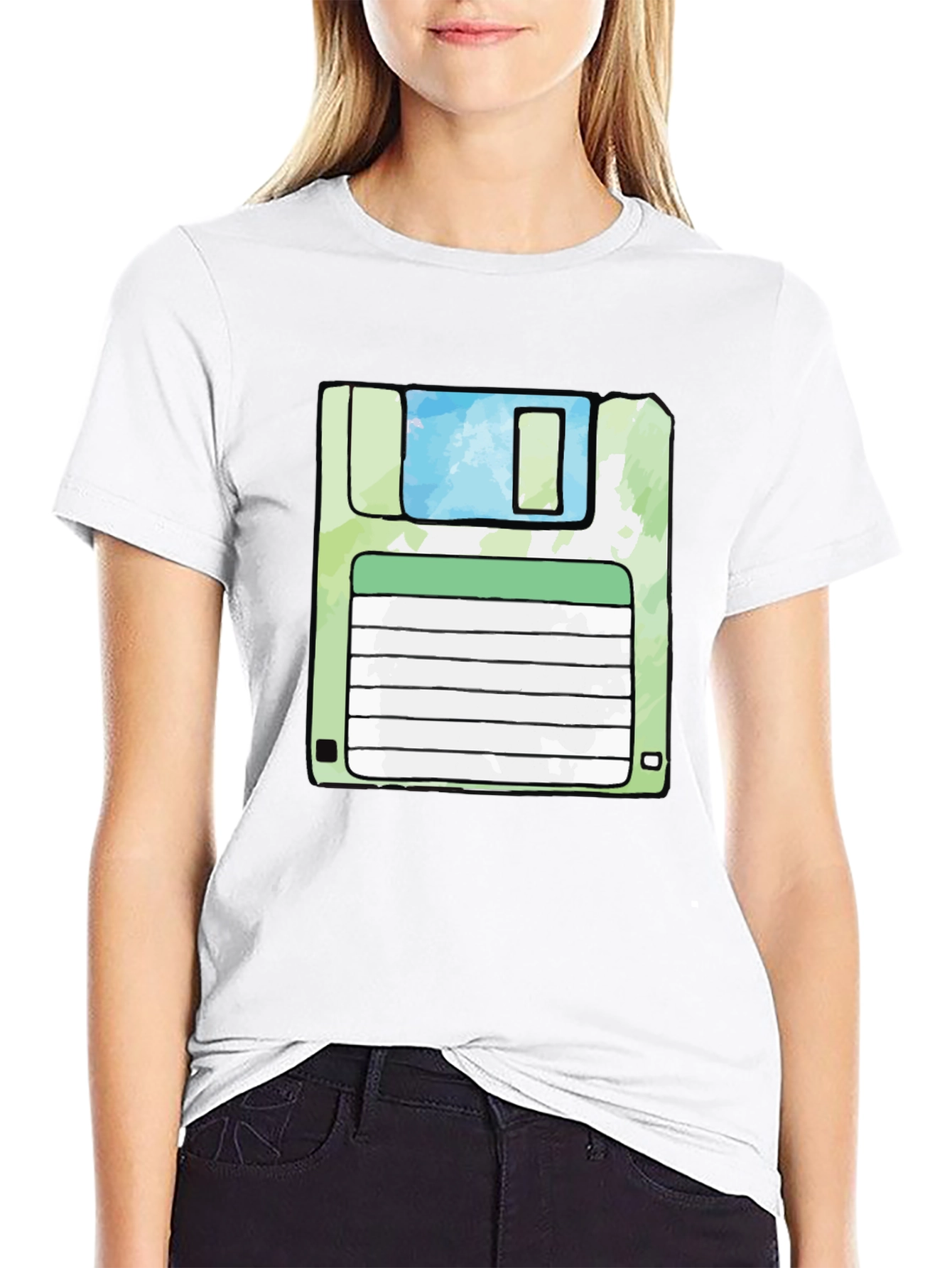 Retro Floppy Disk Graphic Tee - Cool Vintage Style T-Shirt
