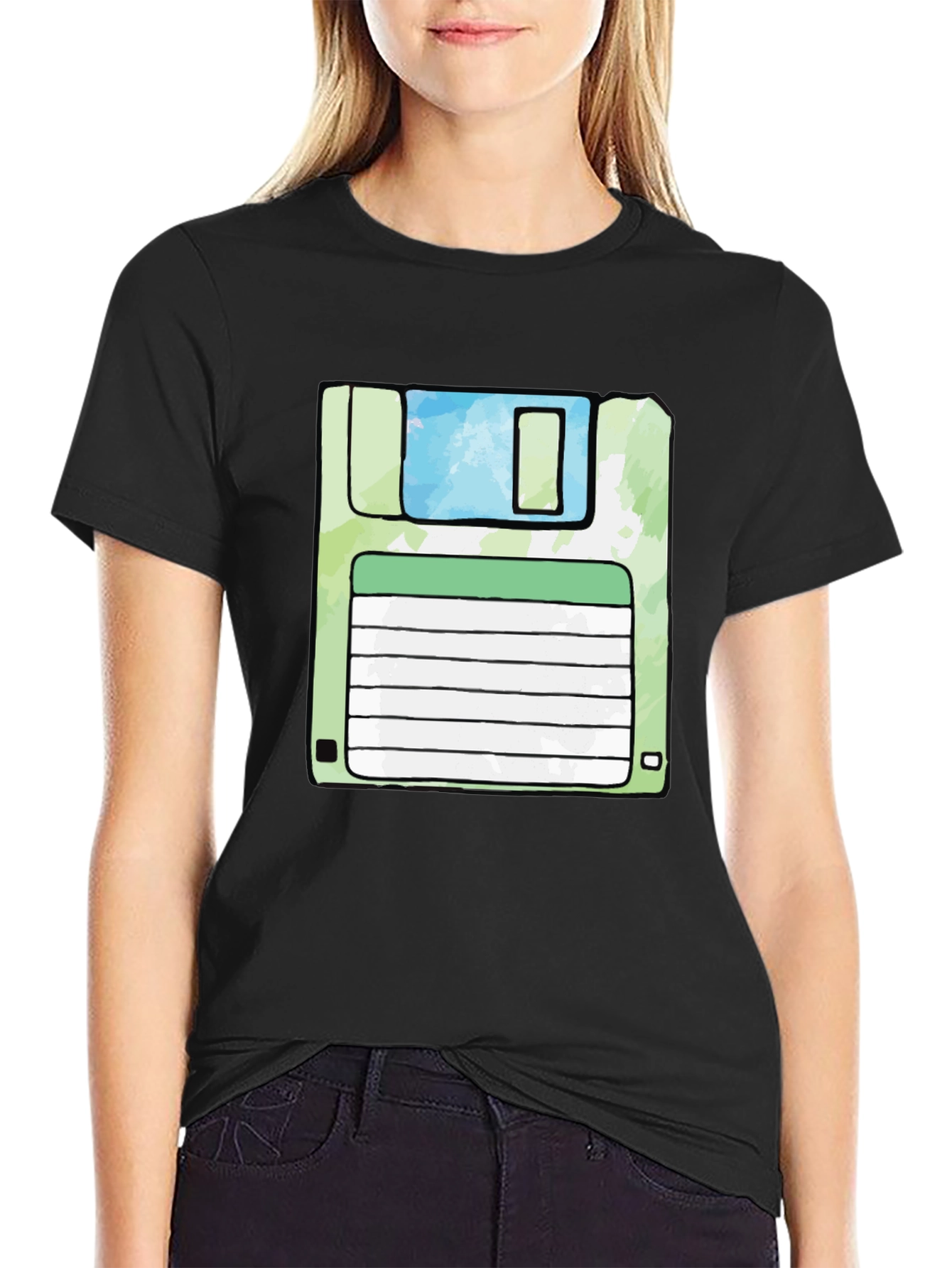 Retro Floppy Disk Graphic Tee - Cool Vintage Style T-Shirt