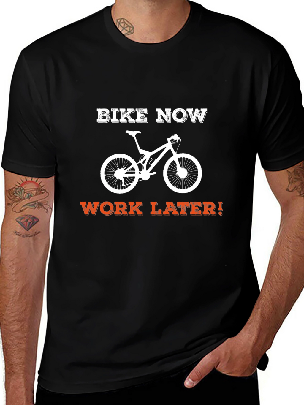 Bike Now Work Later T-Shirt