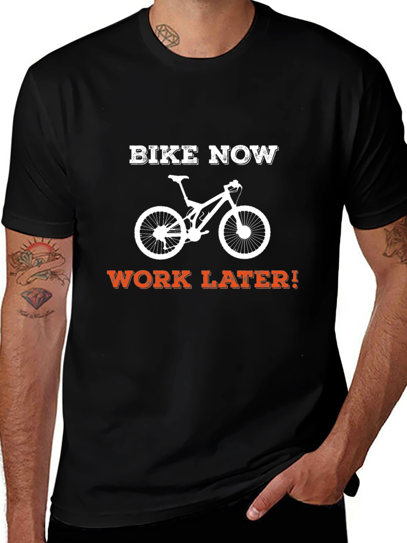 Bike Now Work Later T-Shirt