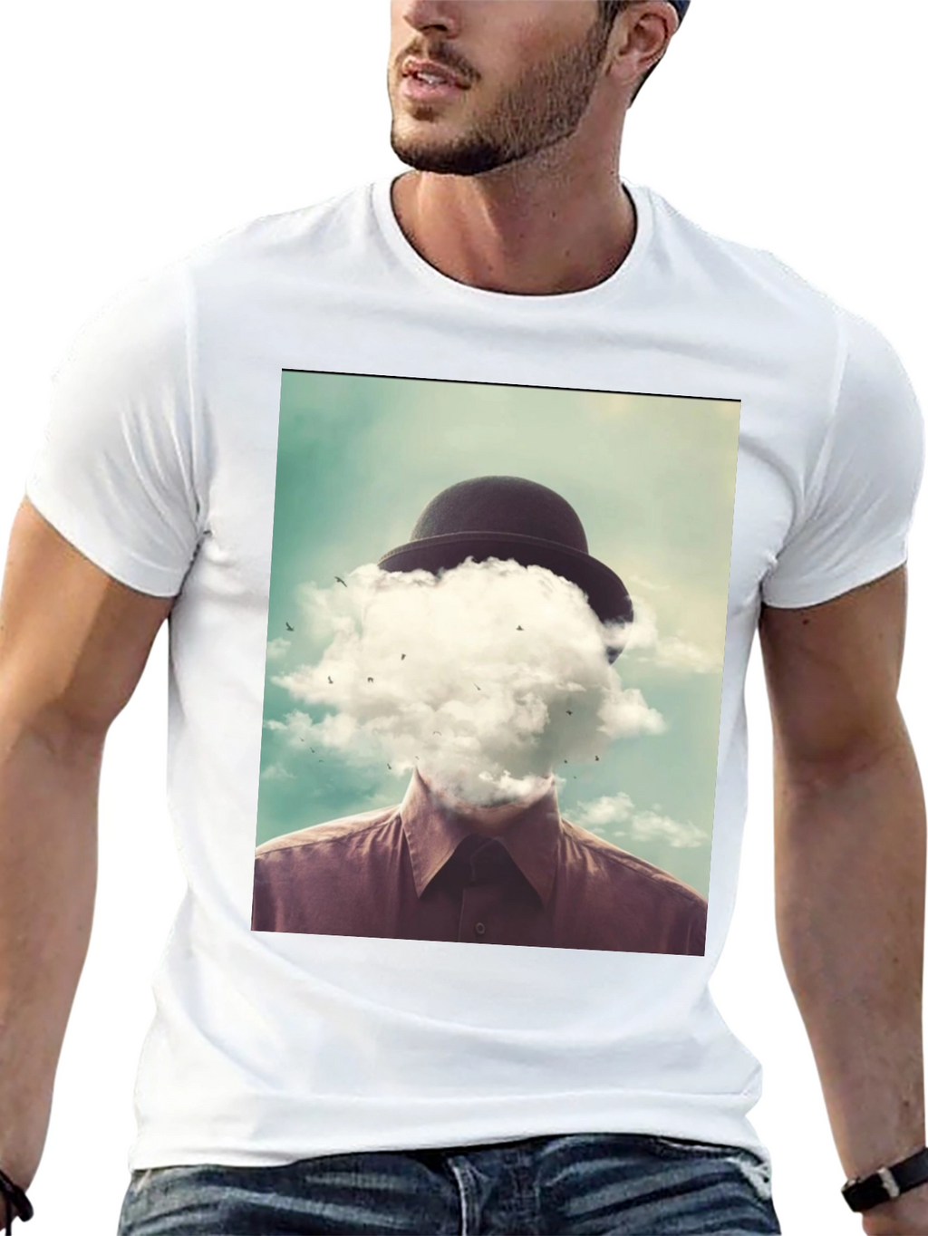 Surreal Cloud Head Graphic T-Shirt