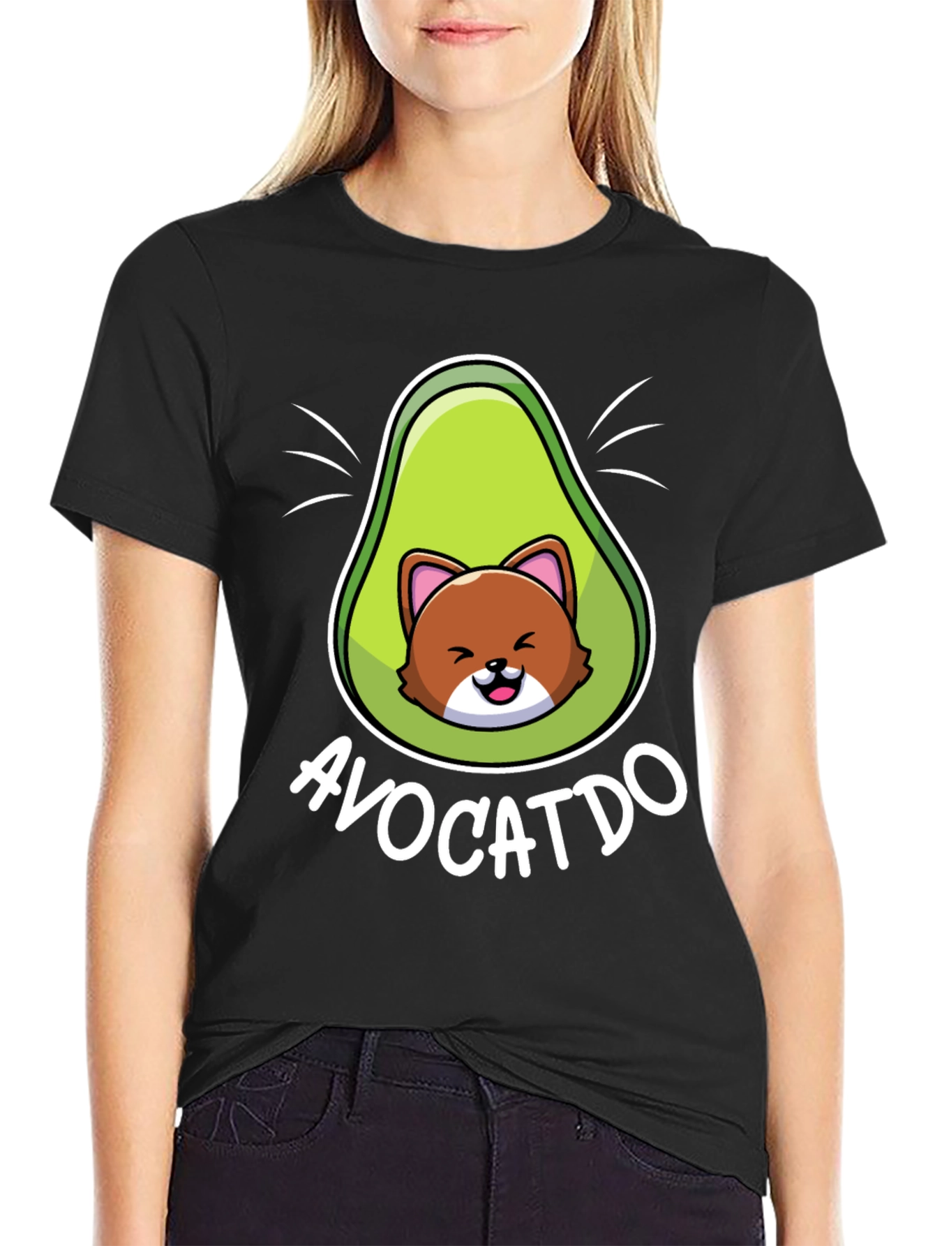 Avocatto Mens T-Shirt - Funny Avocado Cat Graphic Tee