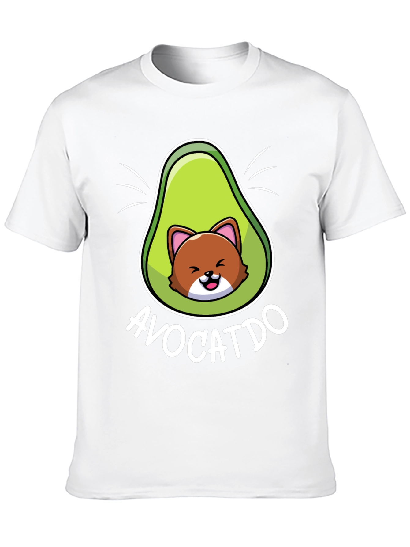 Avocatto Mens T-Shirt - Funny Avocado Cat Graphic Tee