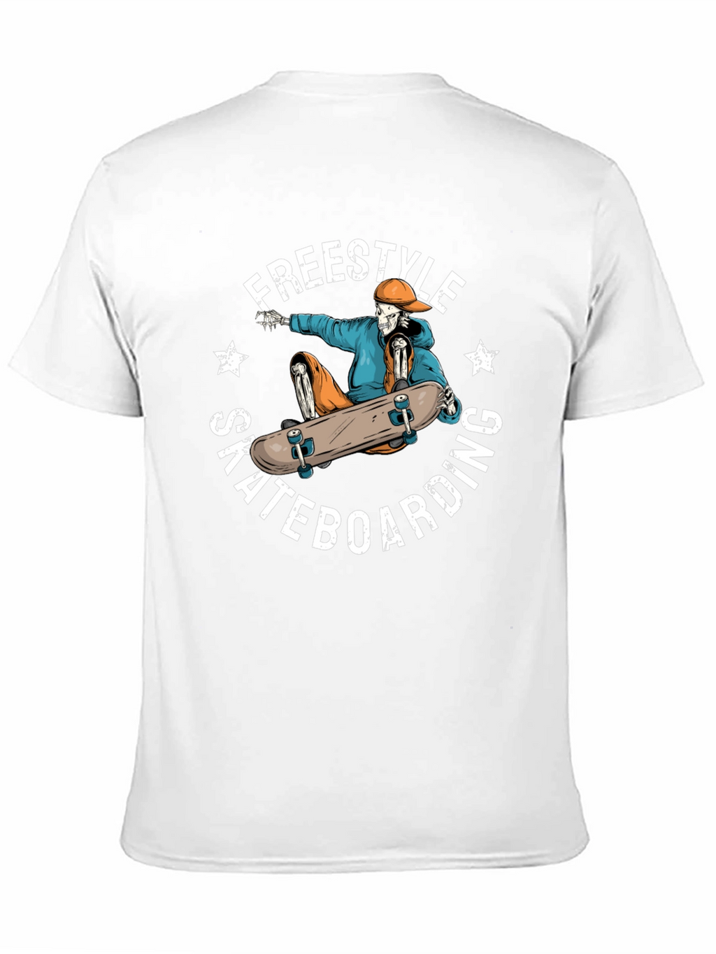 Freestyle Skateboarding Skeleton Graphic Tee