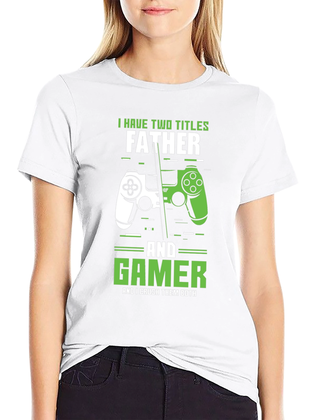 Father Gamer T-Shirt - Dual Titles Dad Tee