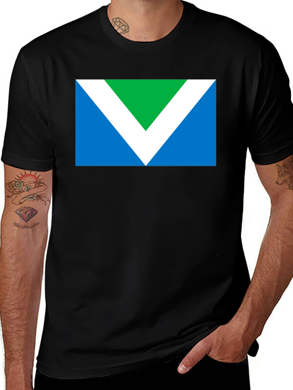 Vegan Flag Graphic T-Shirt - Black