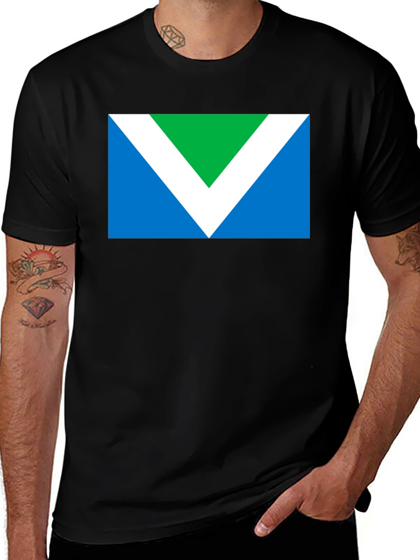 Vegan Flag Graphic T-Shirt - Black