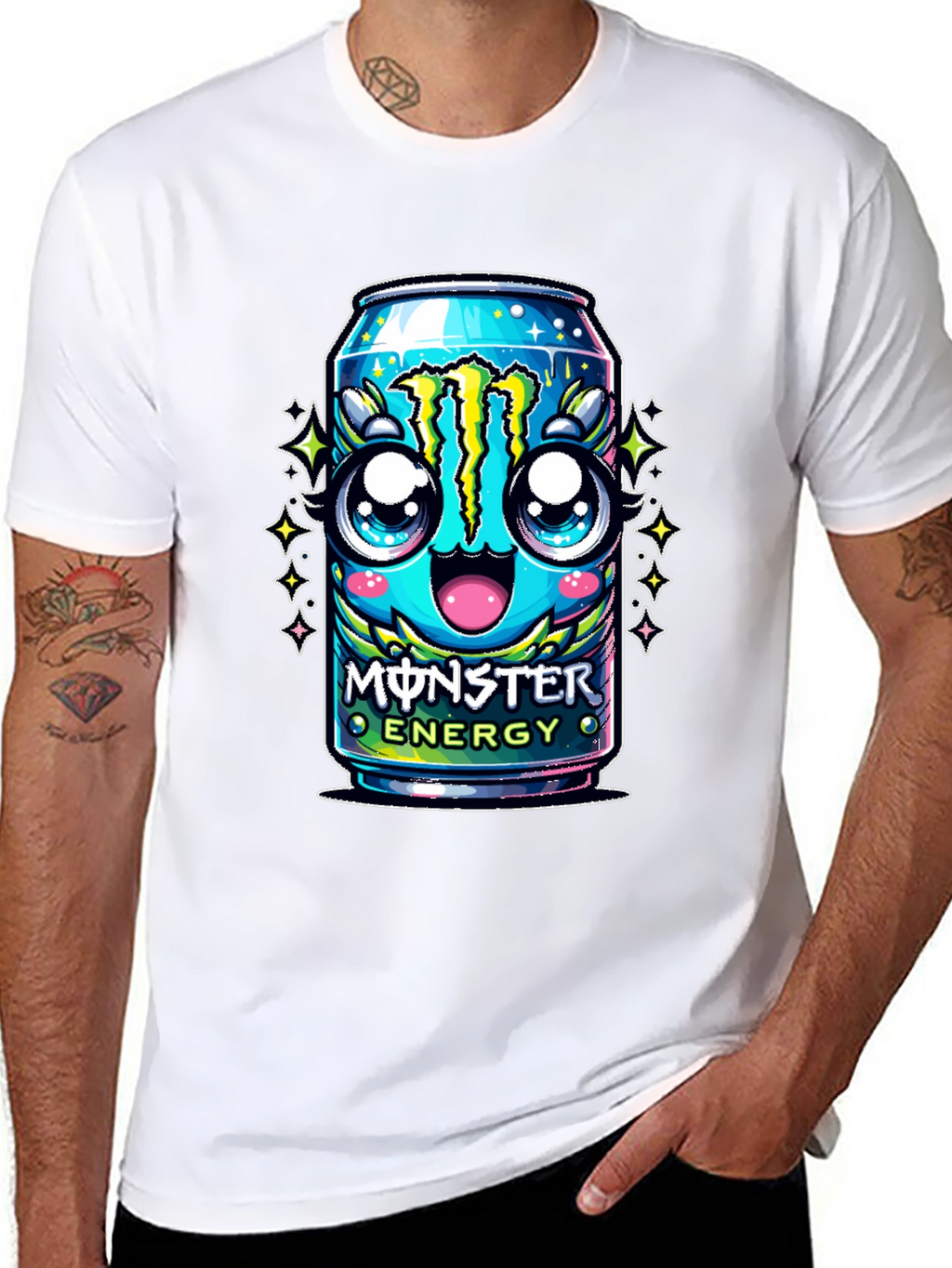 Monster Energy Kawaii Graphic T-Shirt - Black