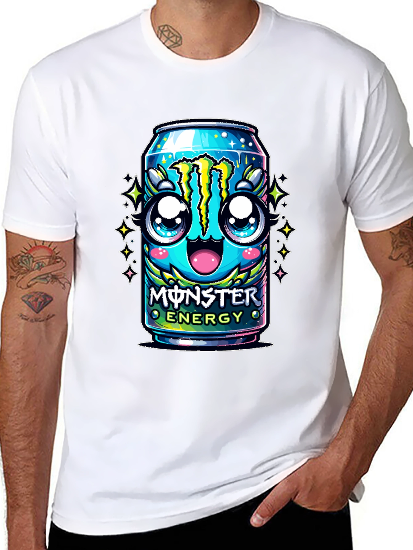 Monster Energy Kawaii Graphic T-Shirt - Black
