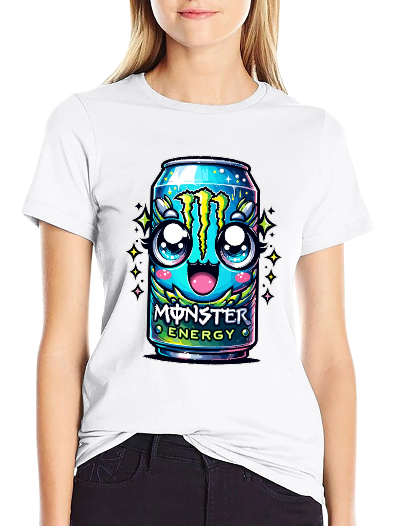 Monster Energy Kawaii Graphic T-Shirt - Black