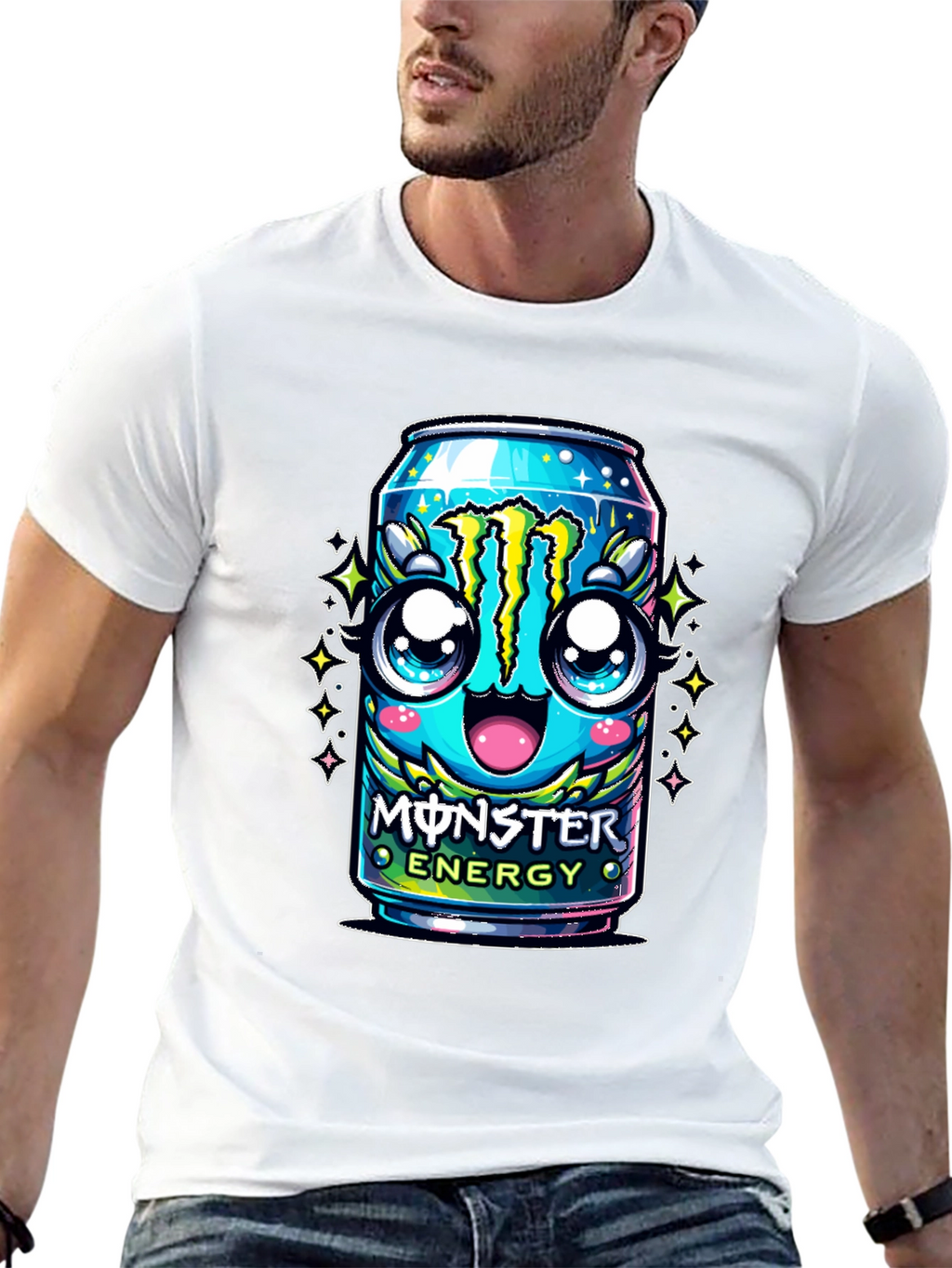 Monster Energy Kawaii Graphic T-Shirt - Black