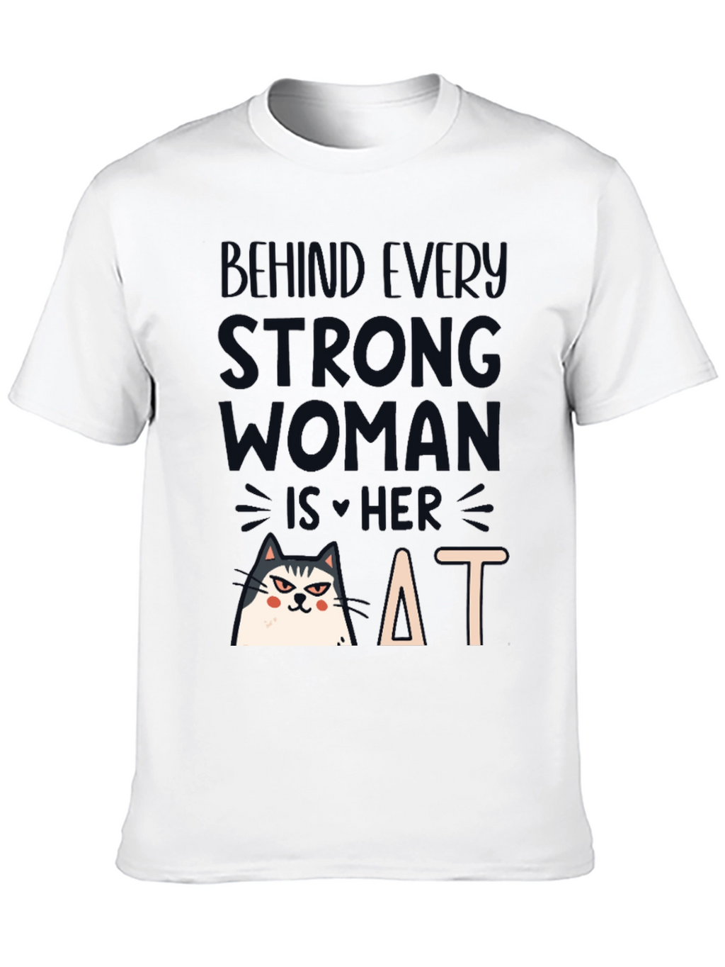 Strong Woman Cat T-Shirt