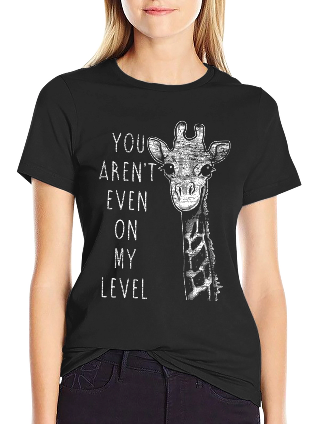 Giraffe Level T-Shirt - Funny Animal Graphic Tee