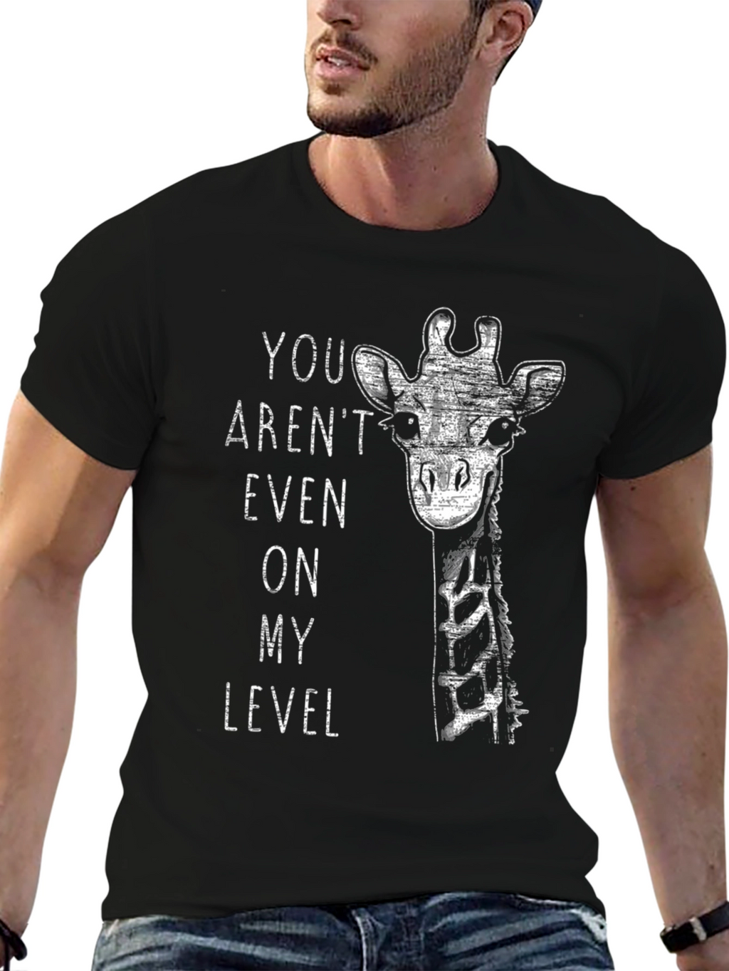Giraffe Level T-Shirt - Funny Animal Graphic Tee