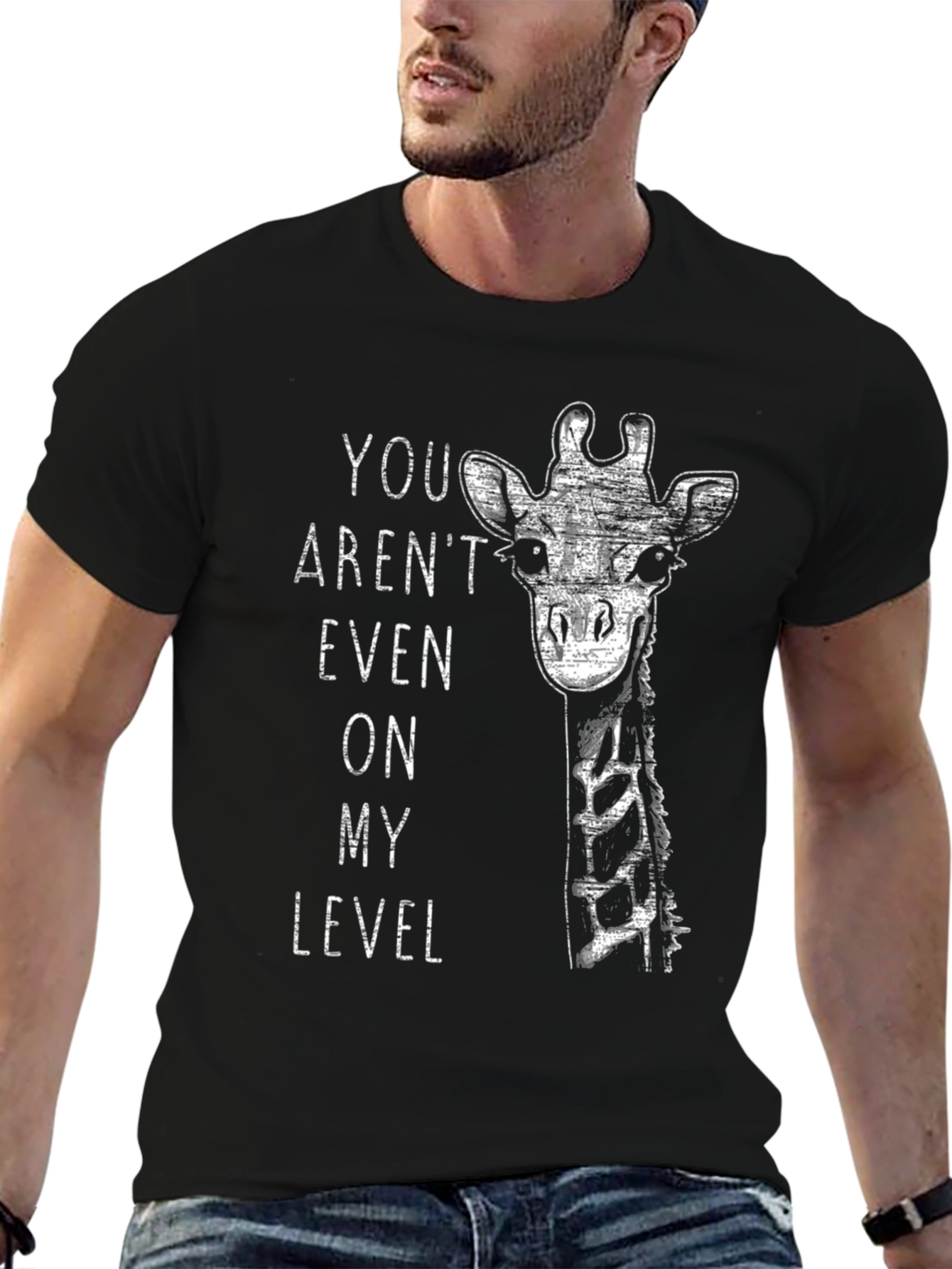 Giraffe Level T-Shirt - Funny Animal Graphic Tee