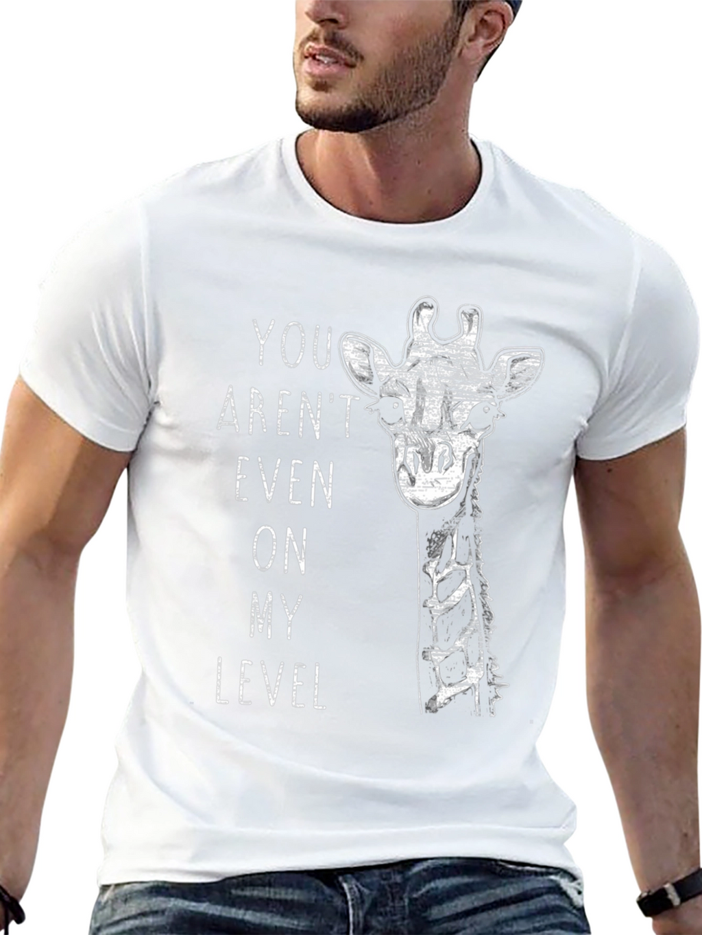 Giraffe Level T-Shirt - Funny Animal Graphic Tee