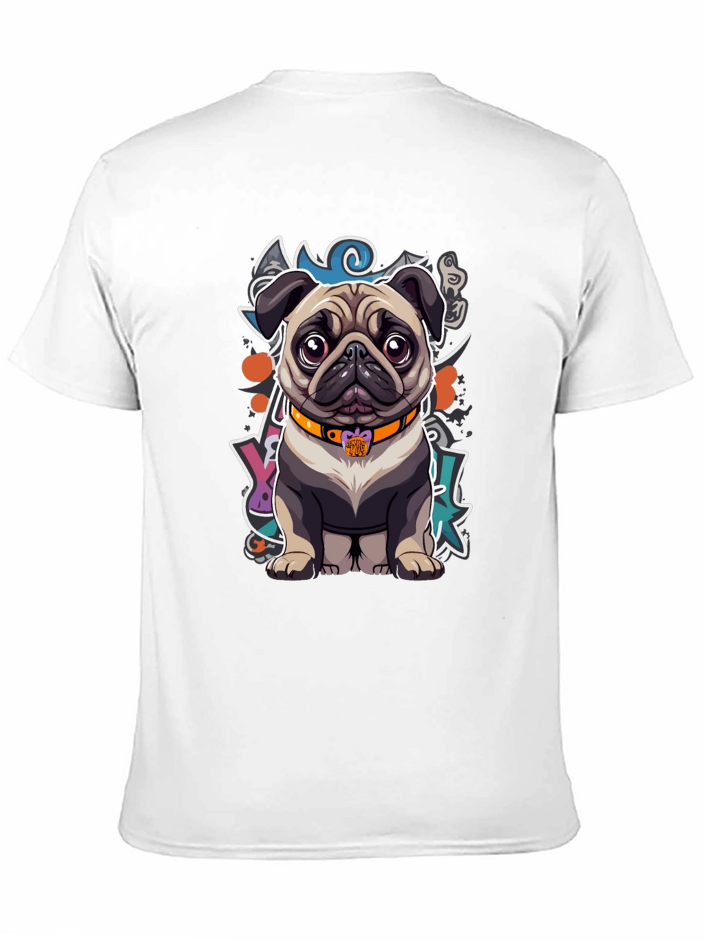 Cartoon Pug Graphic T-Shirt – Cute Artistic Dog Lover Tee