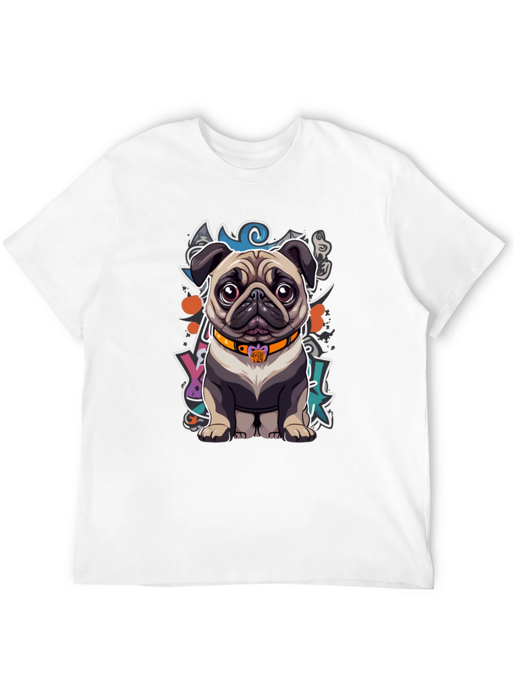 Cartoon Pug Graphic T-Shirt – Cute Artistic Dog Lover Tee