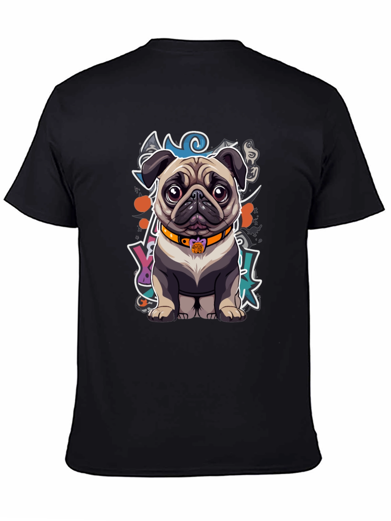 Cartoon Pug Graphic T-Shirt – Cute Artistic Dog Lover Tee