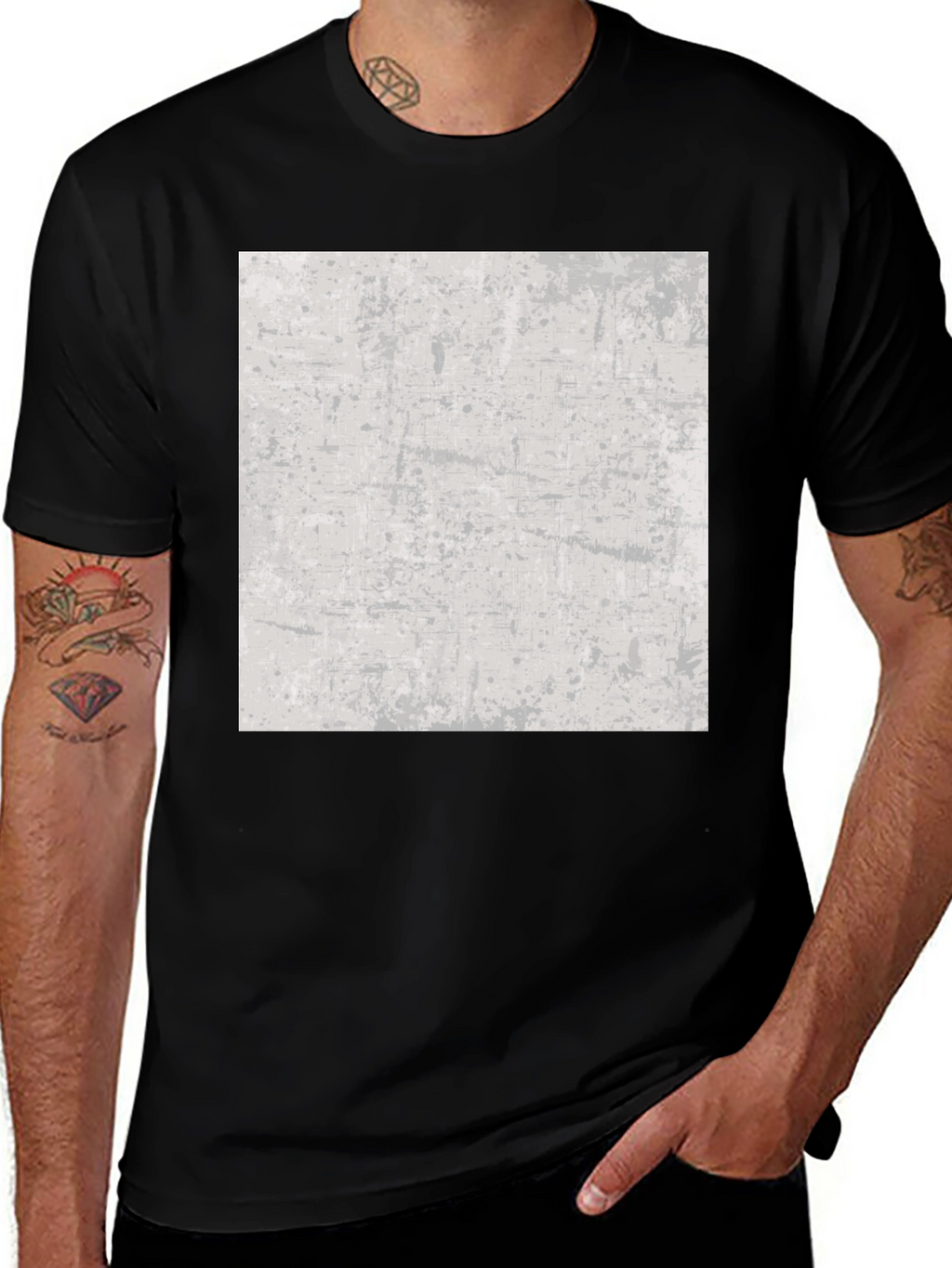 Abstract Print Black T-Shirt